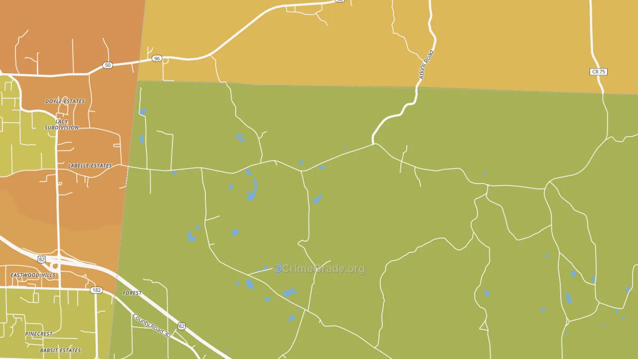 Forest, AL Map of Vandalism Rates