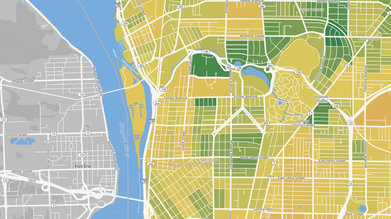 Forest, Buffalo, NY Map of Vandalism Rates
