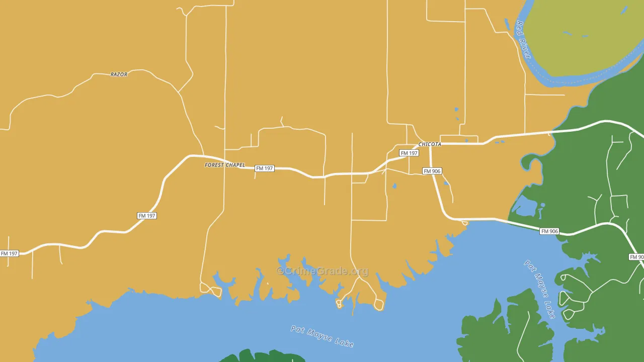 Forest Chapel, TX Map of Vandalism Rates