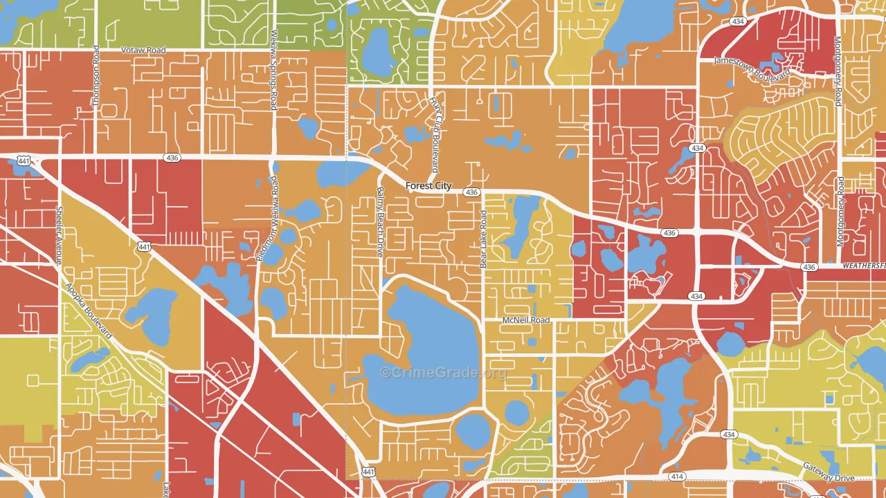 Forest City, FL Map of Vandalism Rates