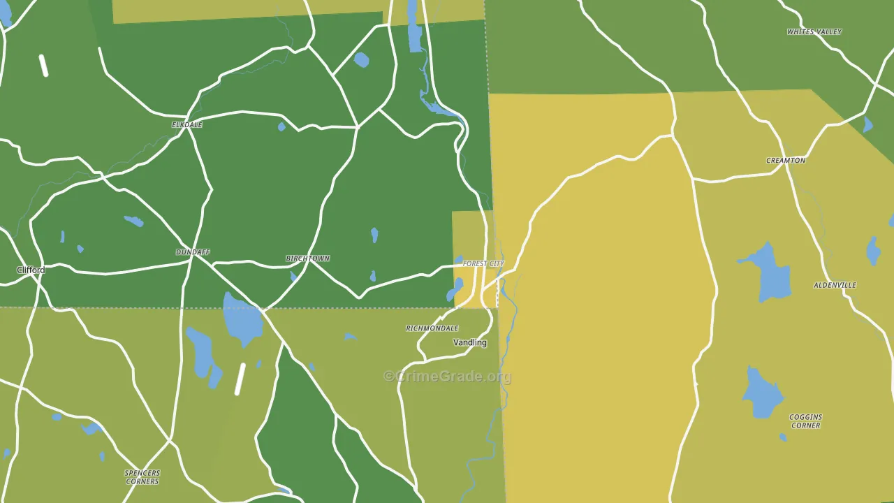 Forest City, PA Map of Vandalism Rates