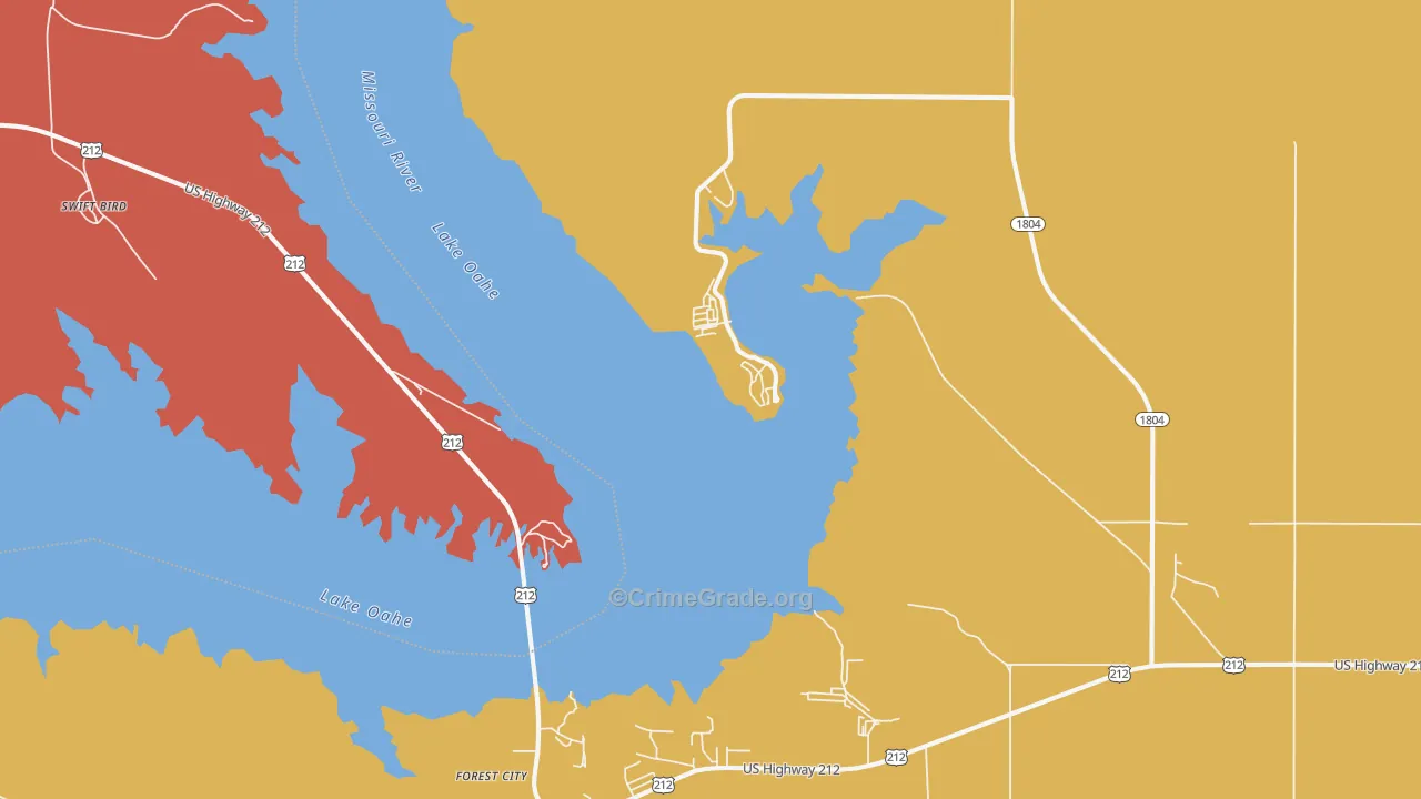 Forest City, SD Map of Vandalism Rates