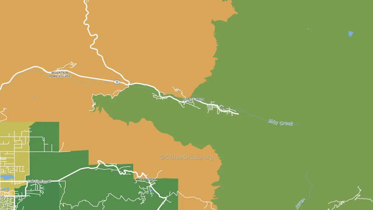Forest Falls, CA Map of Vandalism Rates