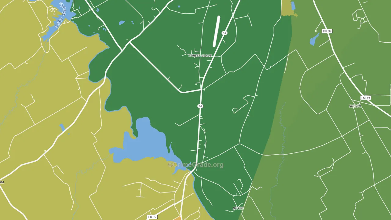 Forest Glade, TX Map of Vandalism Rates
