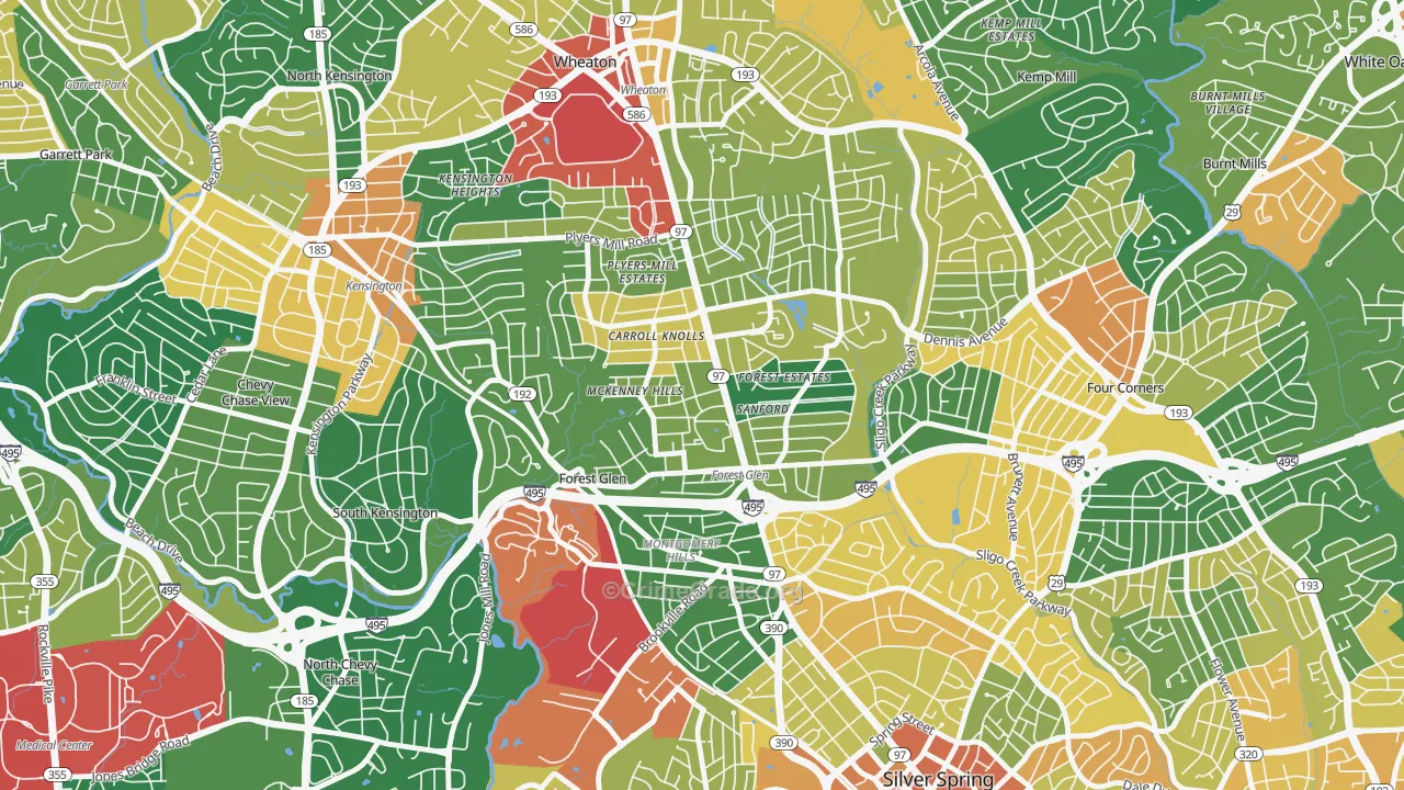 Forest Glen, Silver Spring, MD Map of Vandalism Rates