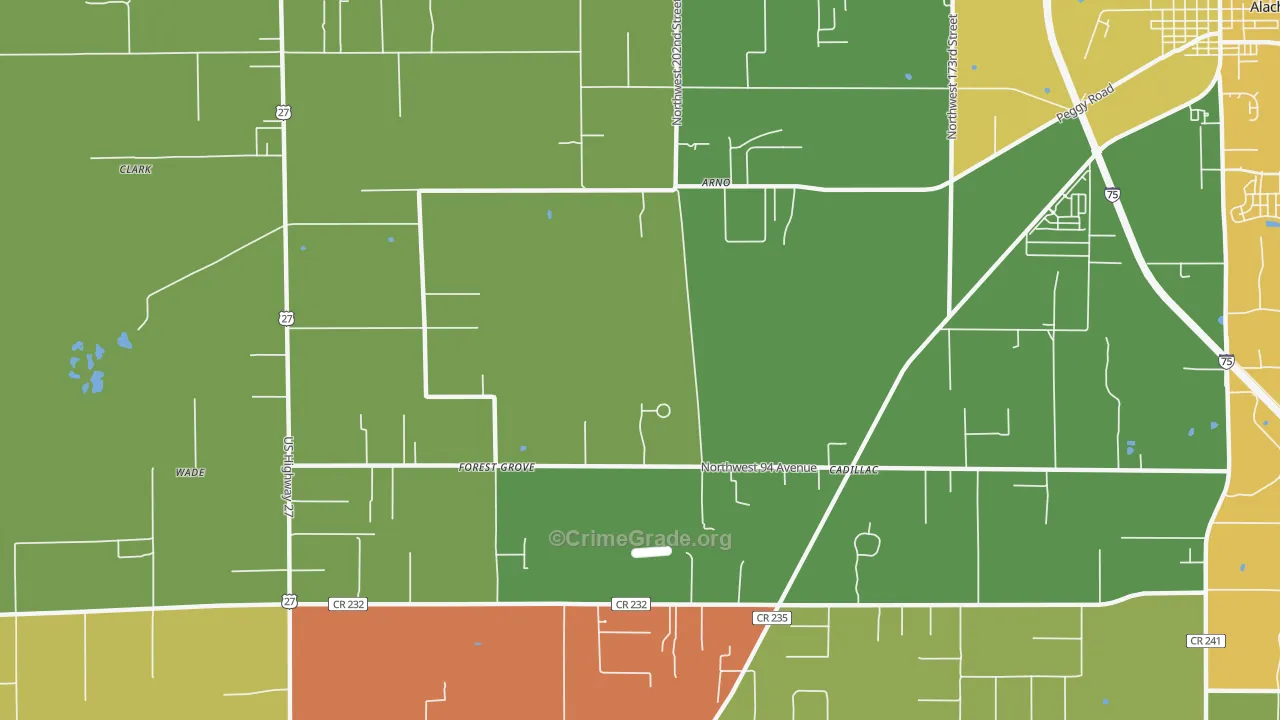 Forest Grove, FL Map of Vandalism Rates