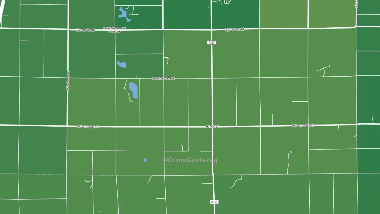 Forest Grove, MI Map of Vandalism Rates