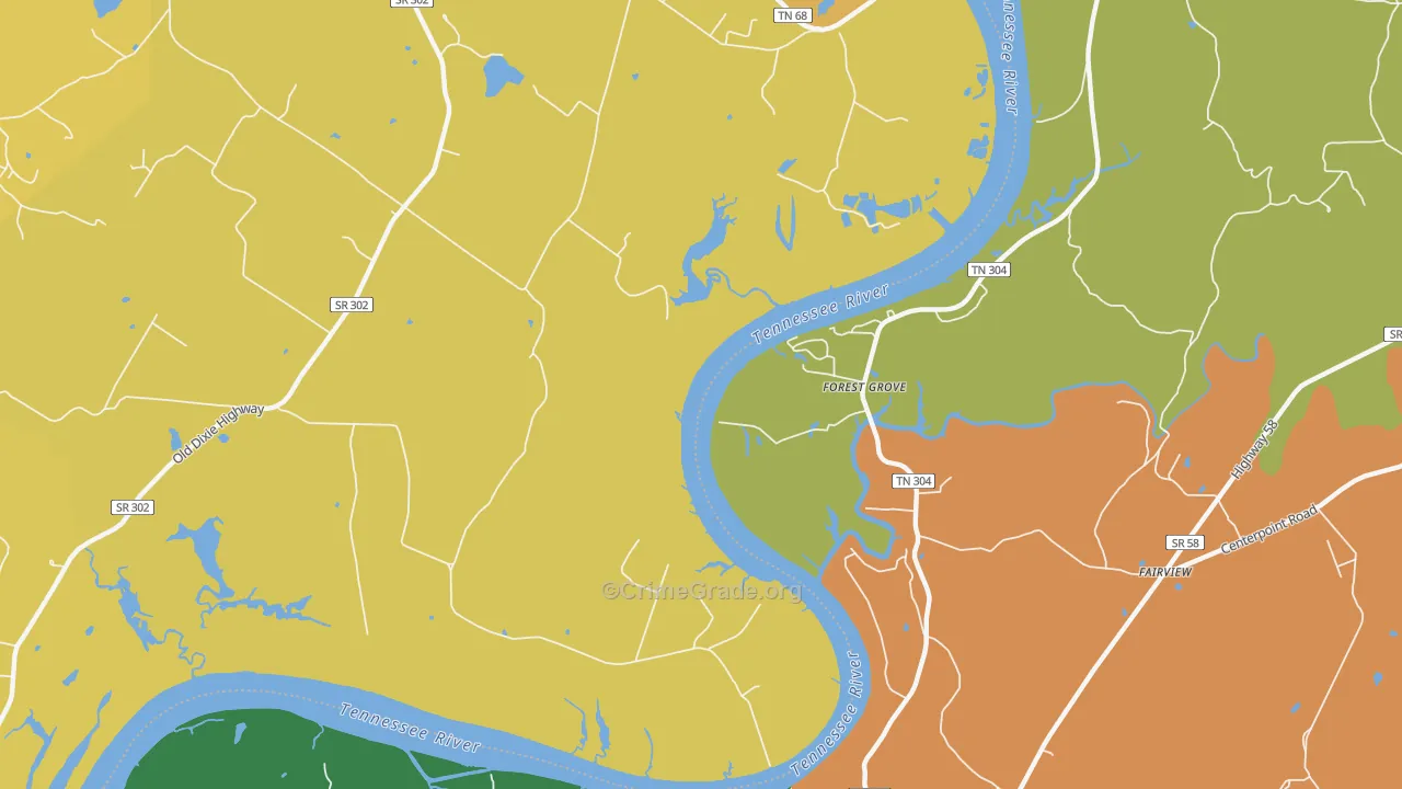 Forest Grove, TN Map of Vandalism Rates
