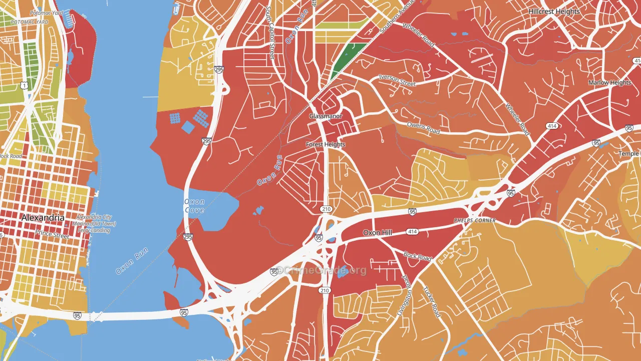 Forest Heights, MD Map of Vandalism Rates