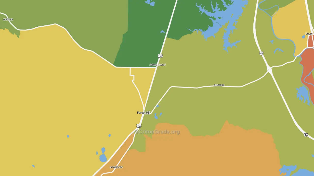 Forest Hill, LA Map of Vandalism Rates