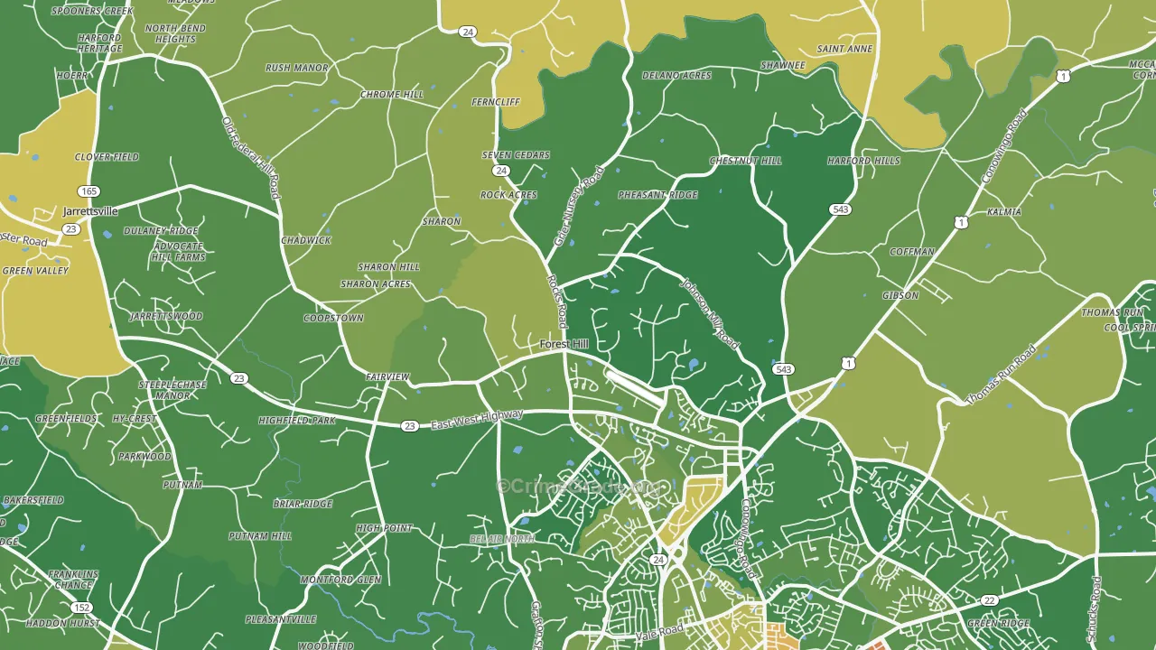 Forest Hill, MD Map of Vandalism Rates