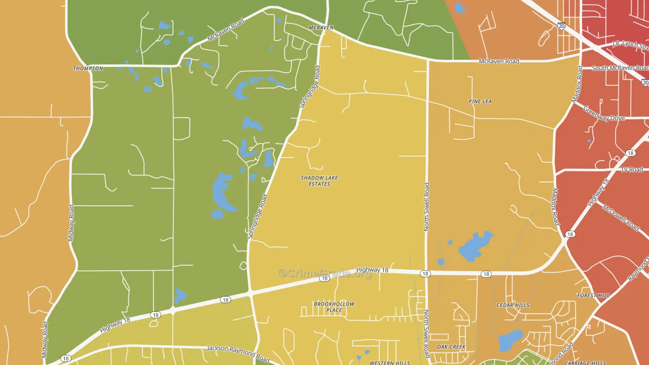 Forest Hill, MS Map of Vandalism Rates
