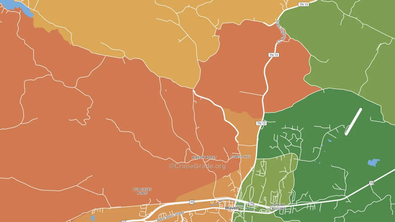 Forest Hill, TN Map of Vandalism Rates