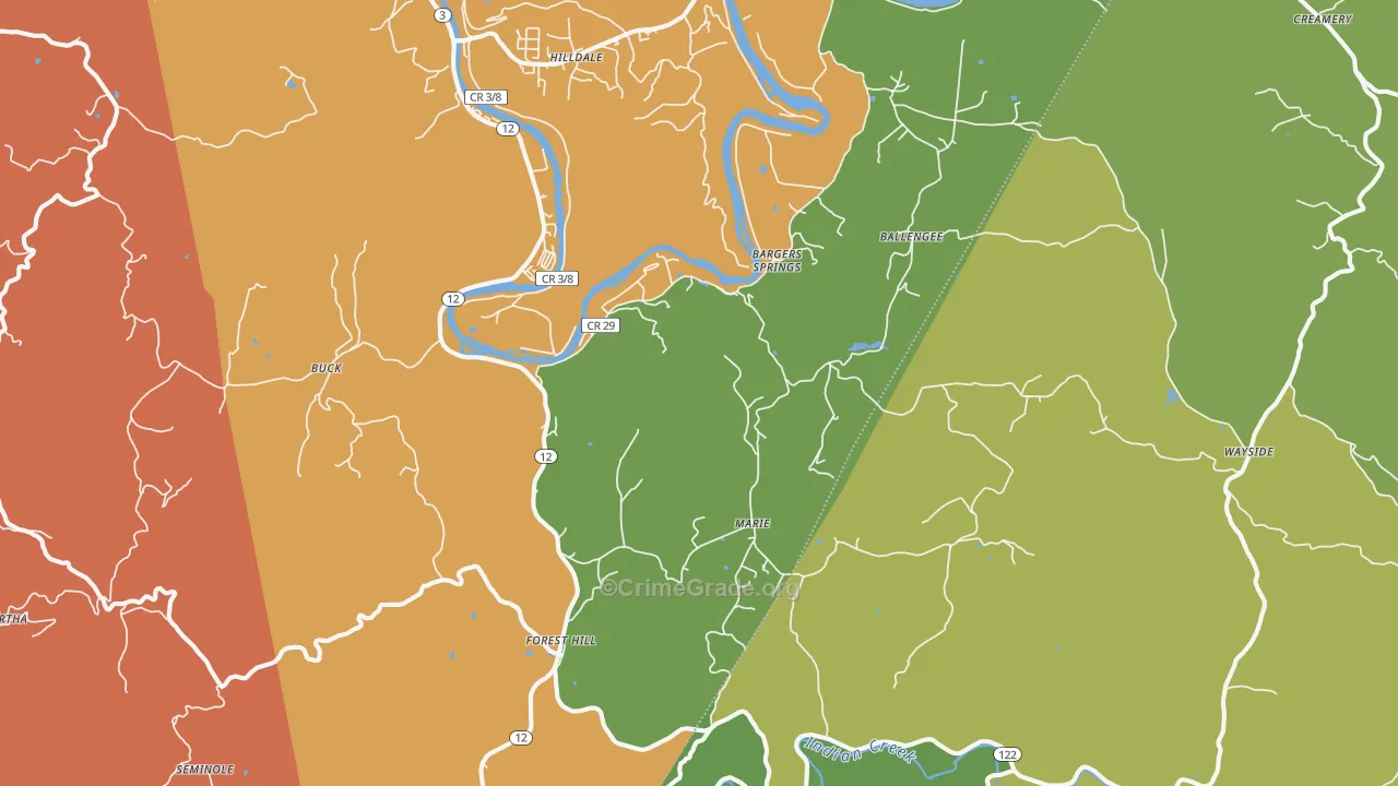 Forest Hill, WV Map of Vandalism Rates