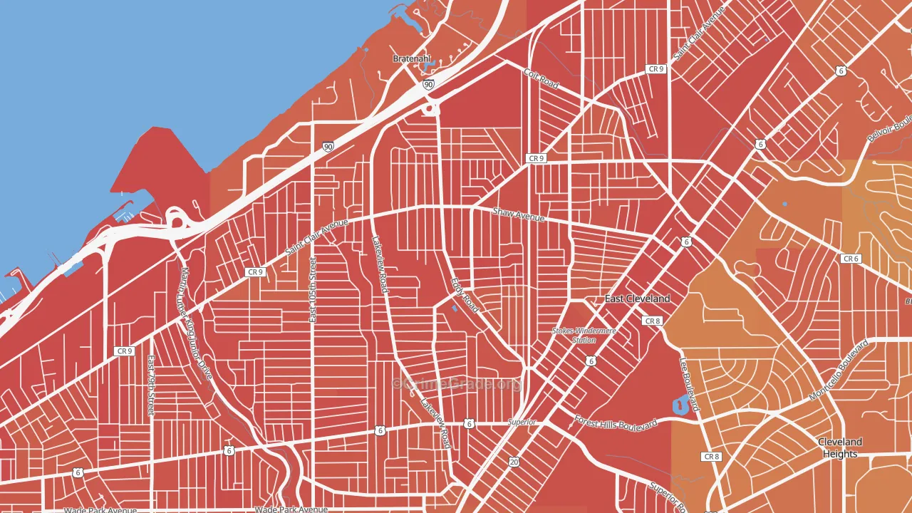 Forest Hills, Cleveland, OH Map of Vandalism Rates