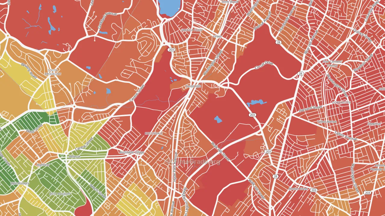 Forest Hills, Jamaica Plain, MA Map of Vandalism Rates