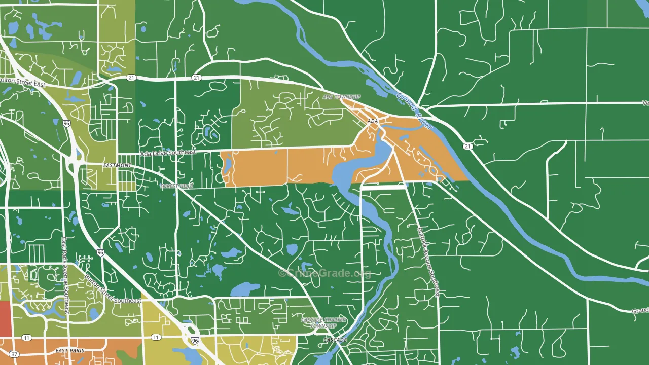 Forest Hills, MI Map of Vandalism Rates