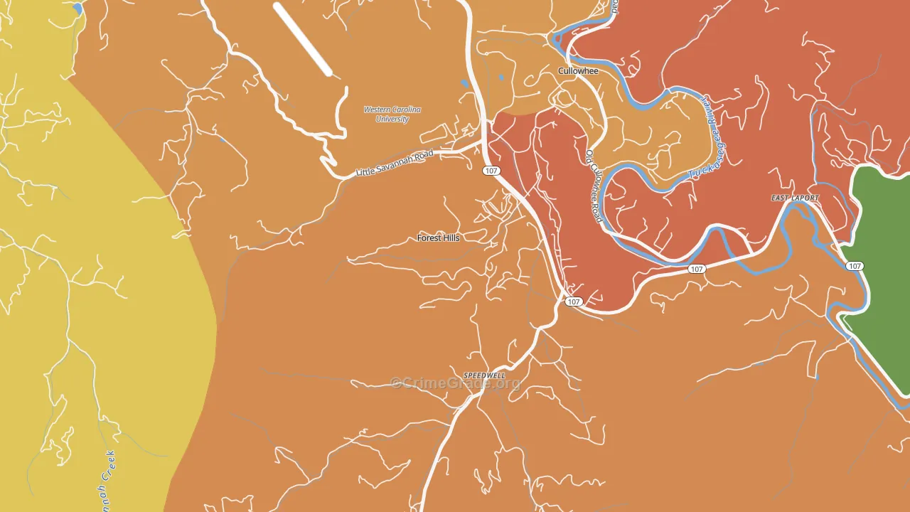Forest Hills, NC Map of Vandalism Rates