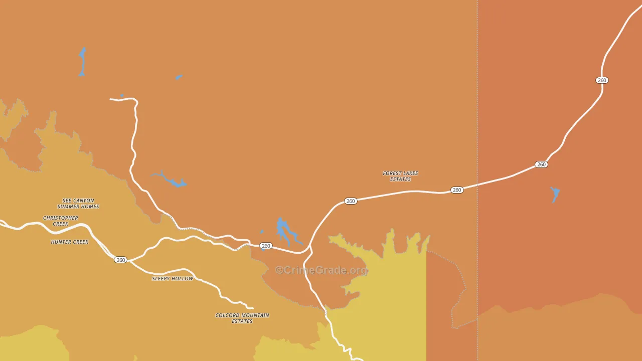Forest Lakes, AZ Map of Vandalism Rates