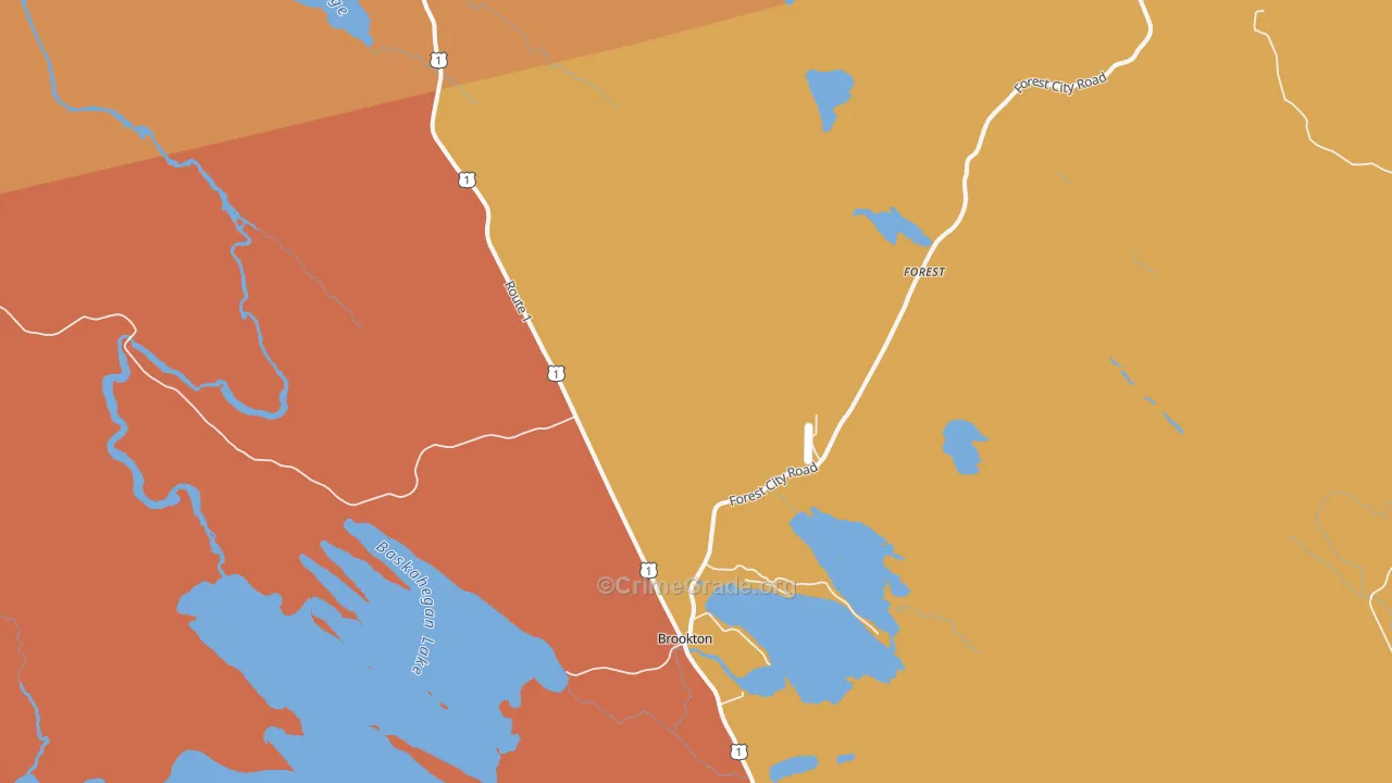 Forest, ME Map of Vandalism Rates