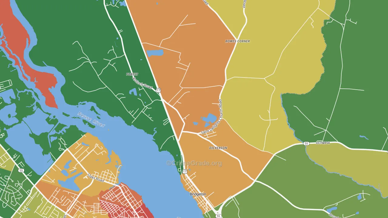 Forest, NC Map of Vandalism Rates