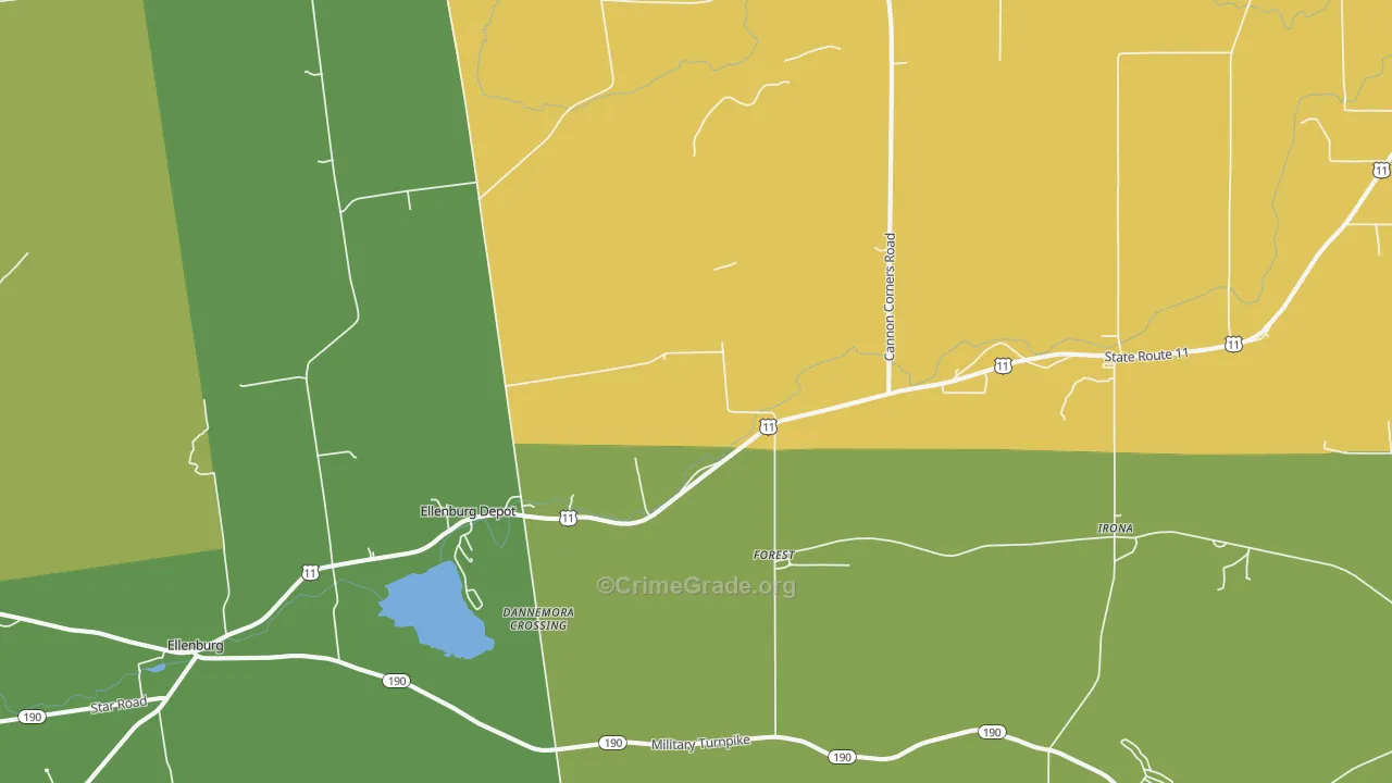 Forest, NY Map of Vandalism Rates