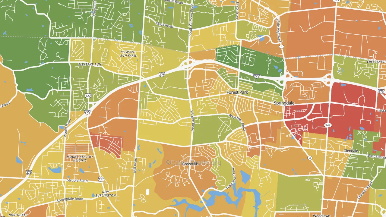 Forest Park, OH Map of Vandalism Rates