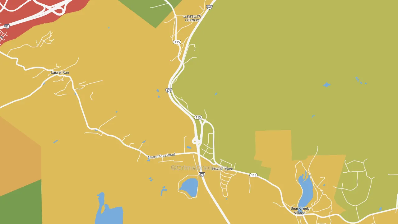 Forest Park, PA Map of Vandalism Rates