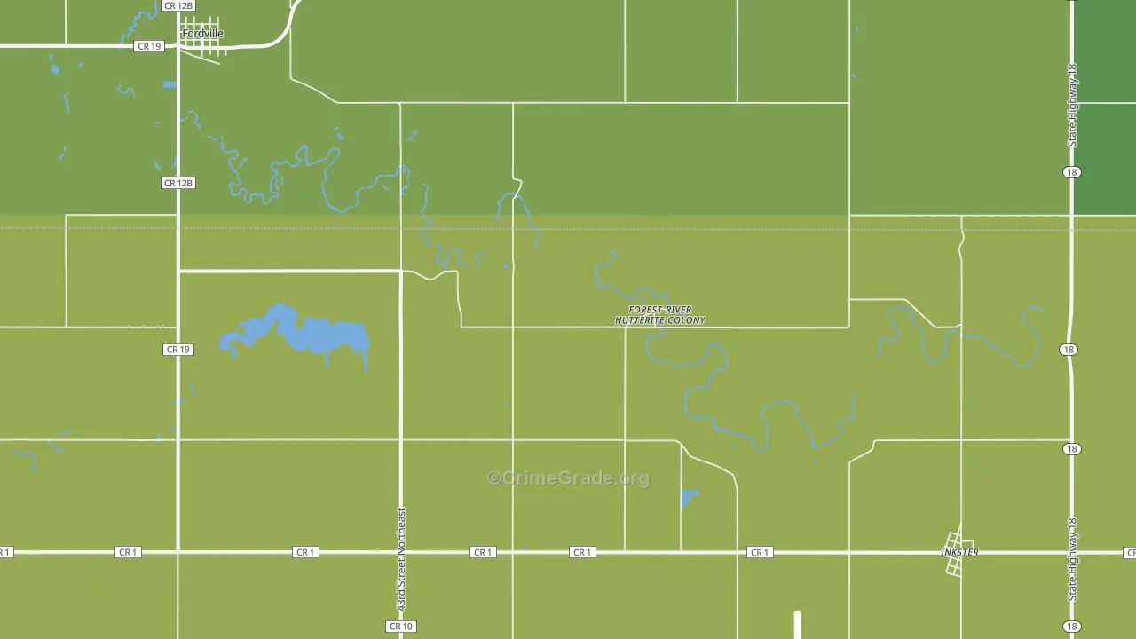 Forest River Colony, ND Map of Vandalism Rates