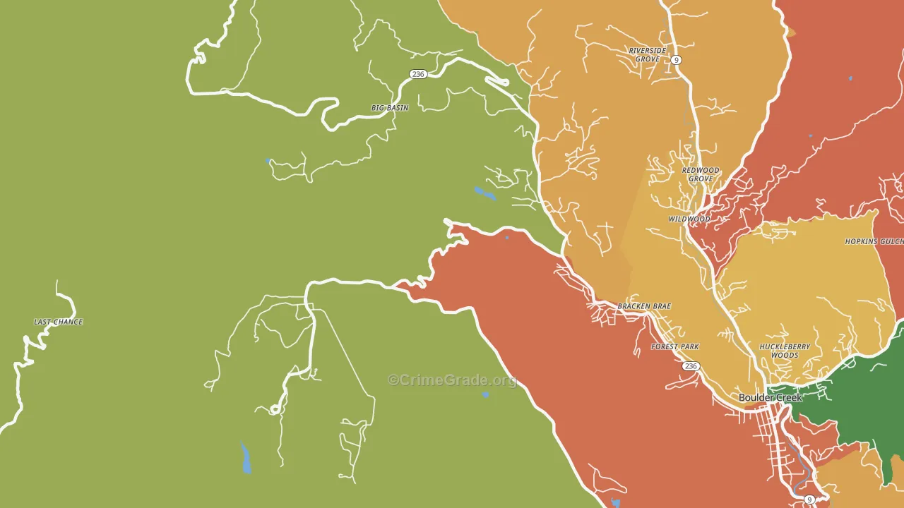 Forest Springs, CA Map of Vandalism Rates