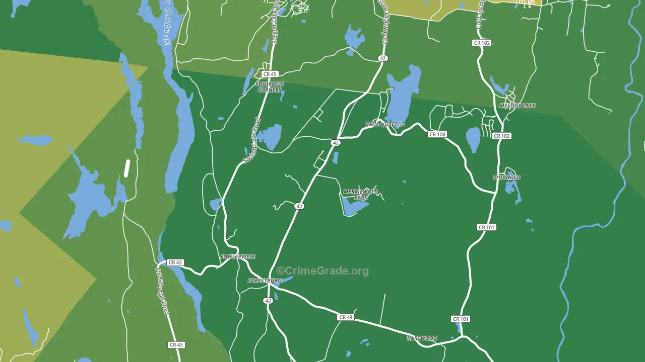 Forestburgh, NY Map of Vandalism Rates