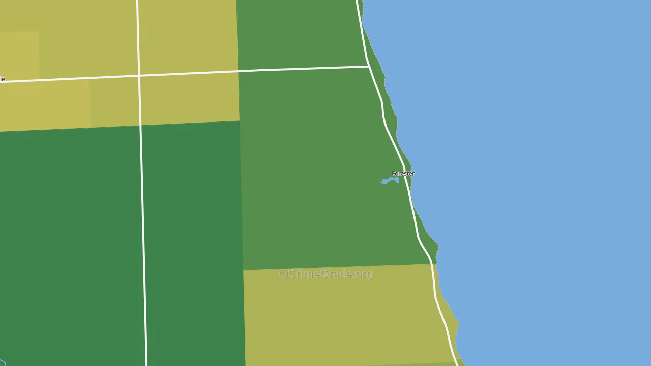 Forester, MI Map of Vandalism Rates