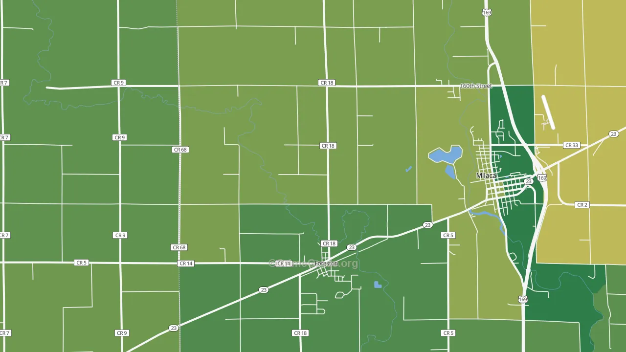 Foreston, MN Map of Vandalism Rates