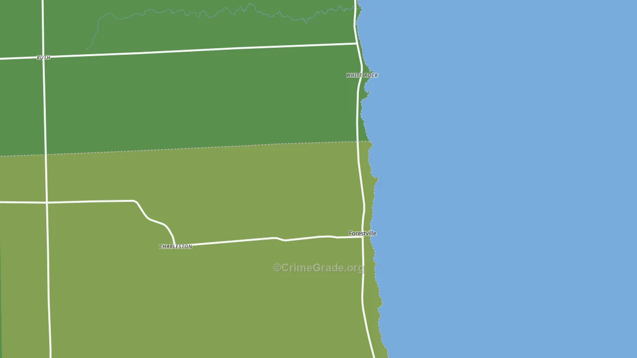 Forestville, MI Map of Vandalism Rates