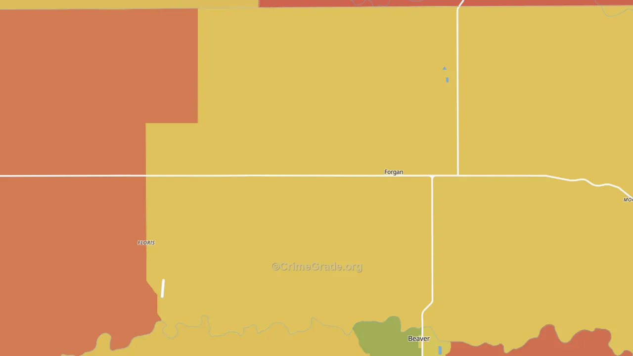 Forgan, OK Map of Vandalism Rates