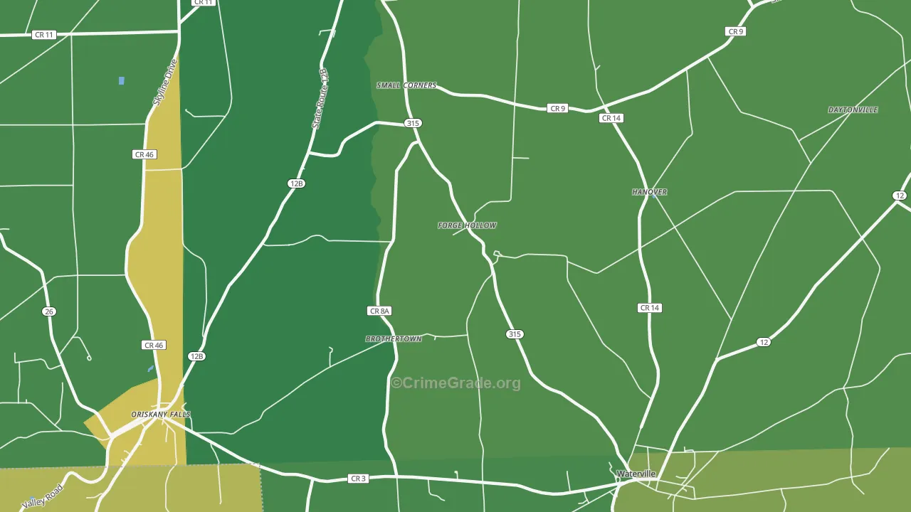 Forge Hollow, NY Map of Vandalism Rates