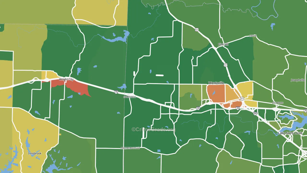 Foristell, MO Map of Vandalism Rates