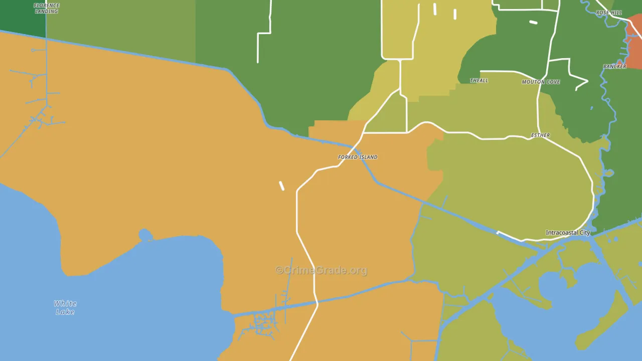 Forked Island, LA Map of Vandalism Rates
