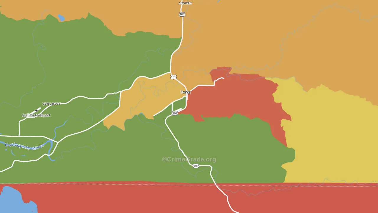 Forks, WA Map of Vandalism Rates