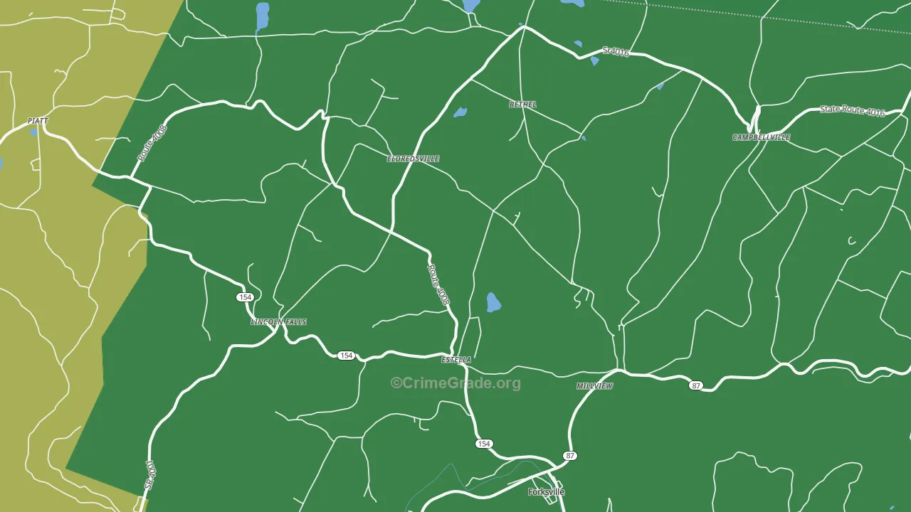 Forksville, PA Map of Vandalism Rates