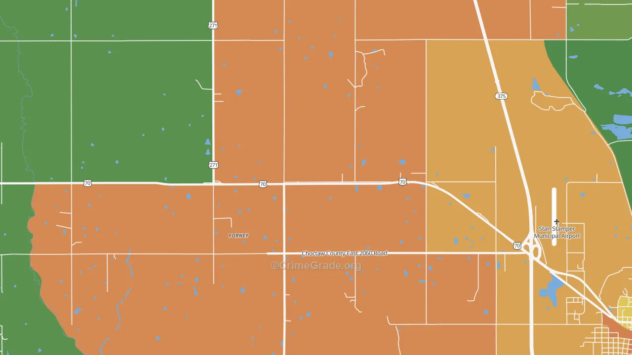 Forney, OK Map of Vandalism Rates