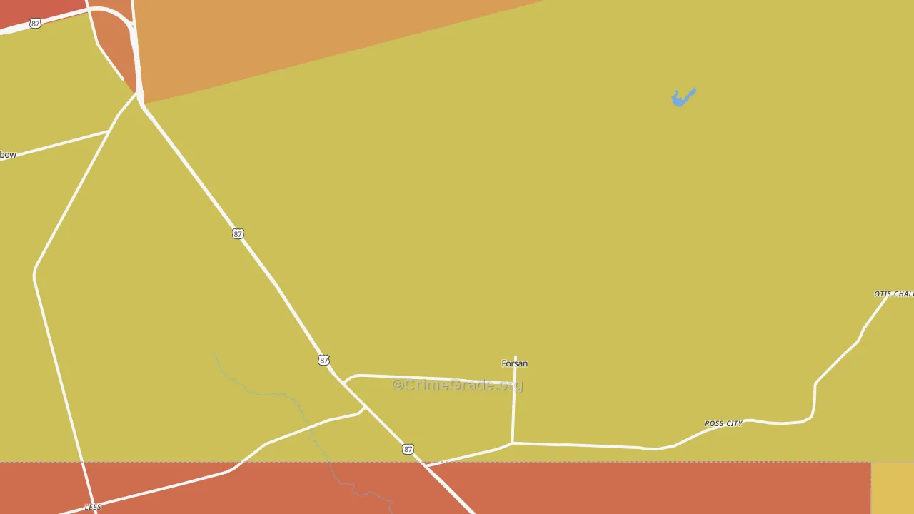 Forsan, TX Map of Vandalism Rates