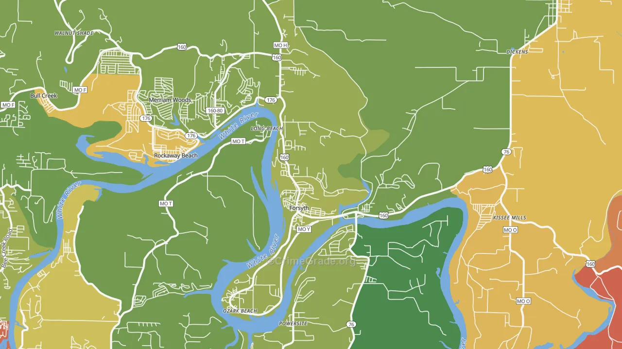 Forsyth, MO Map of Vandalism Rates