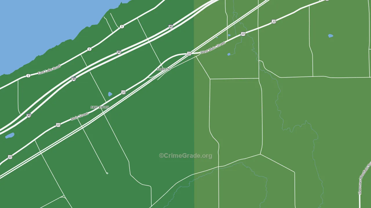 Forsyth, NY Map of Vandalism Rates
