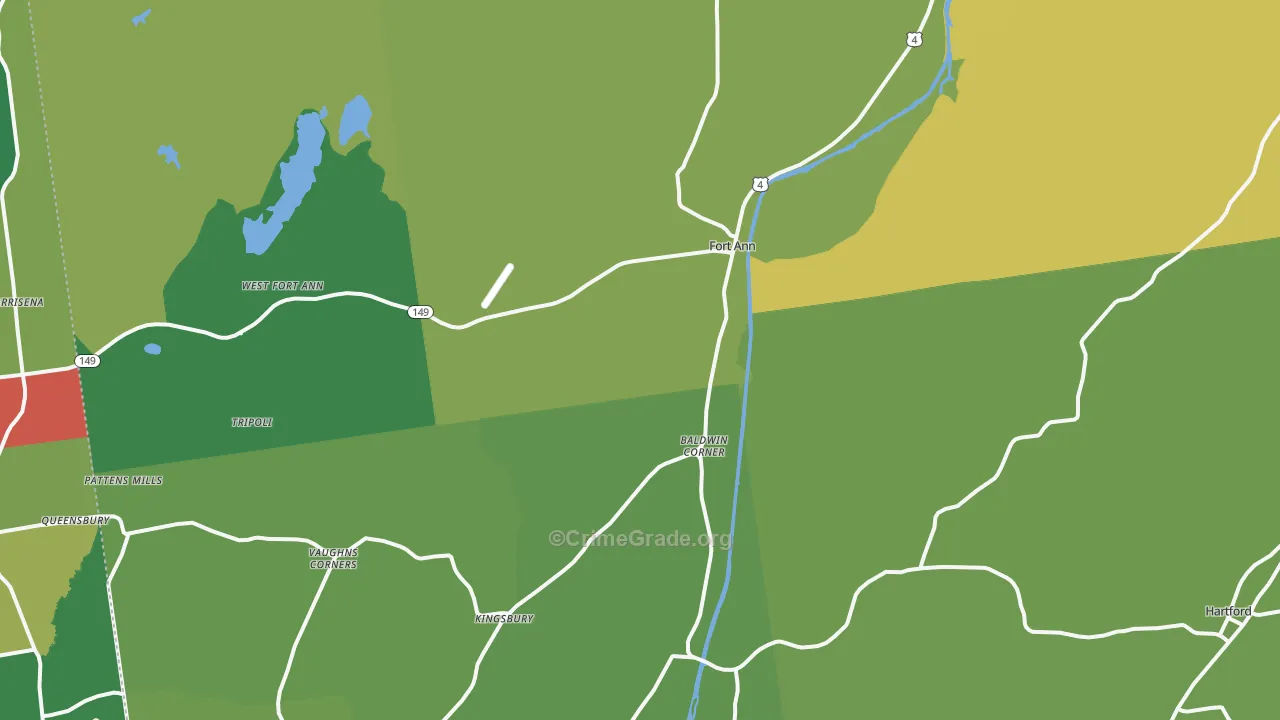 Fort Ann, NY Map of Vandalism Rates