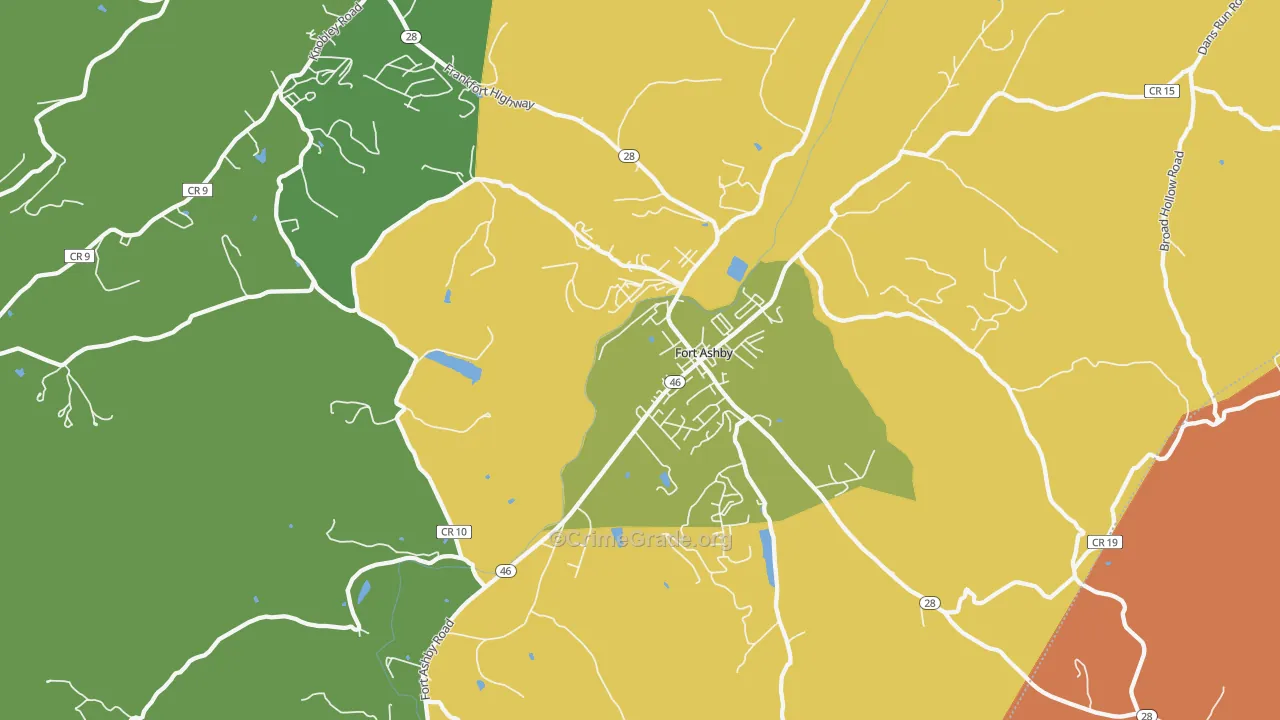 Fort Ashby, WV Map of Vandalism Rates