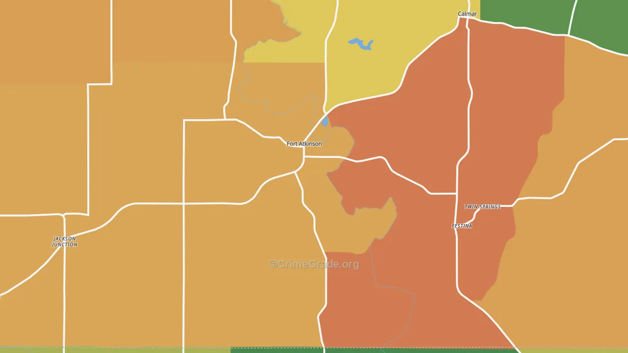 Fort Atkinson, IA Map of Vandalism Rates