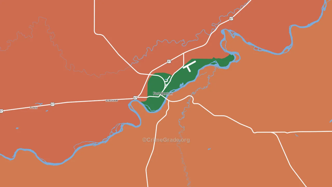 Fort Benton, MT Map of Vandalism Rates