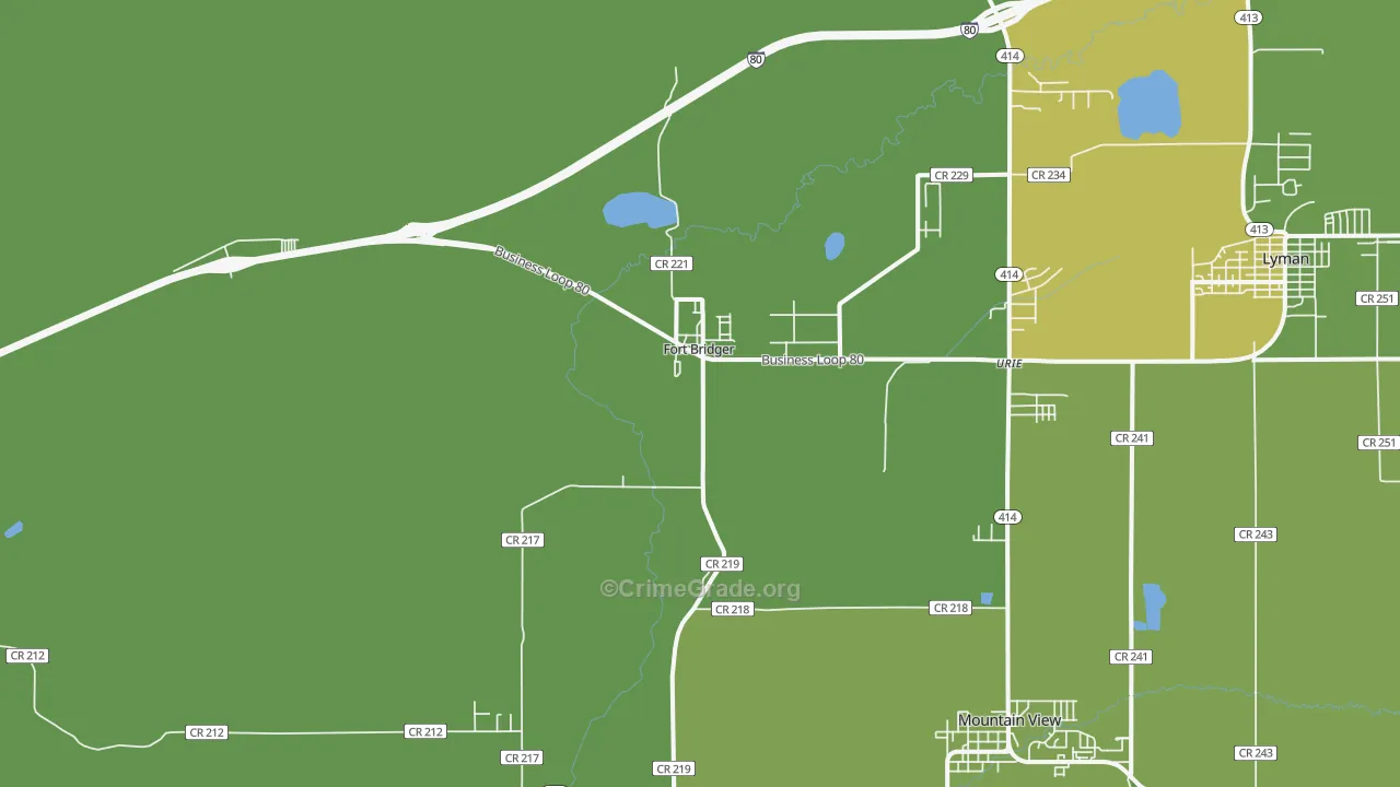 Fort Bridger, WY Map of Vandalism Rates