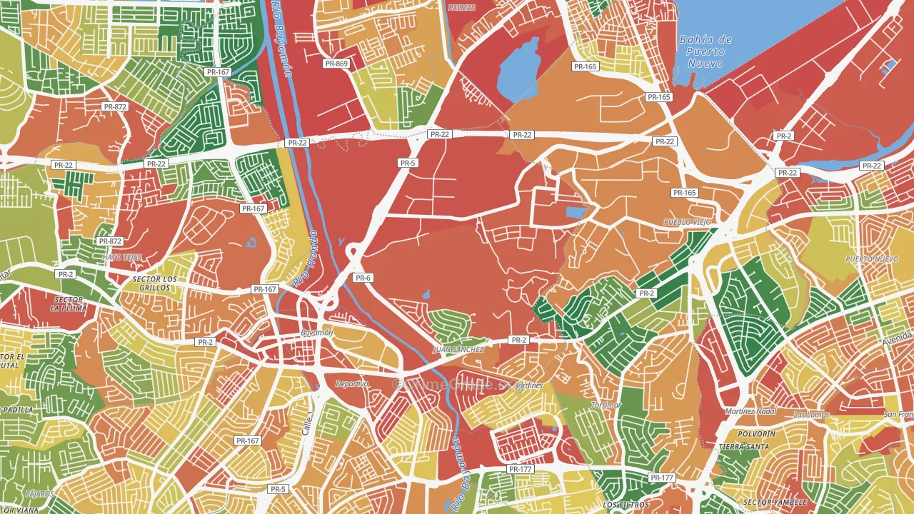 Fort Buchanan, PR Map of Vandalism Rates